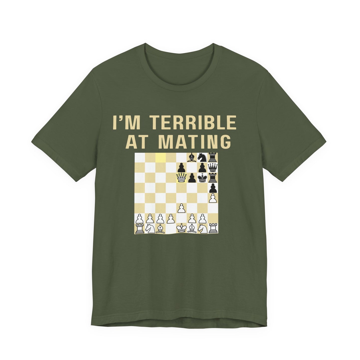 Funny Chess T-Shirt - I'm Terrible at Mating - Stalemate Gift for Chess Players and Enthusiasts