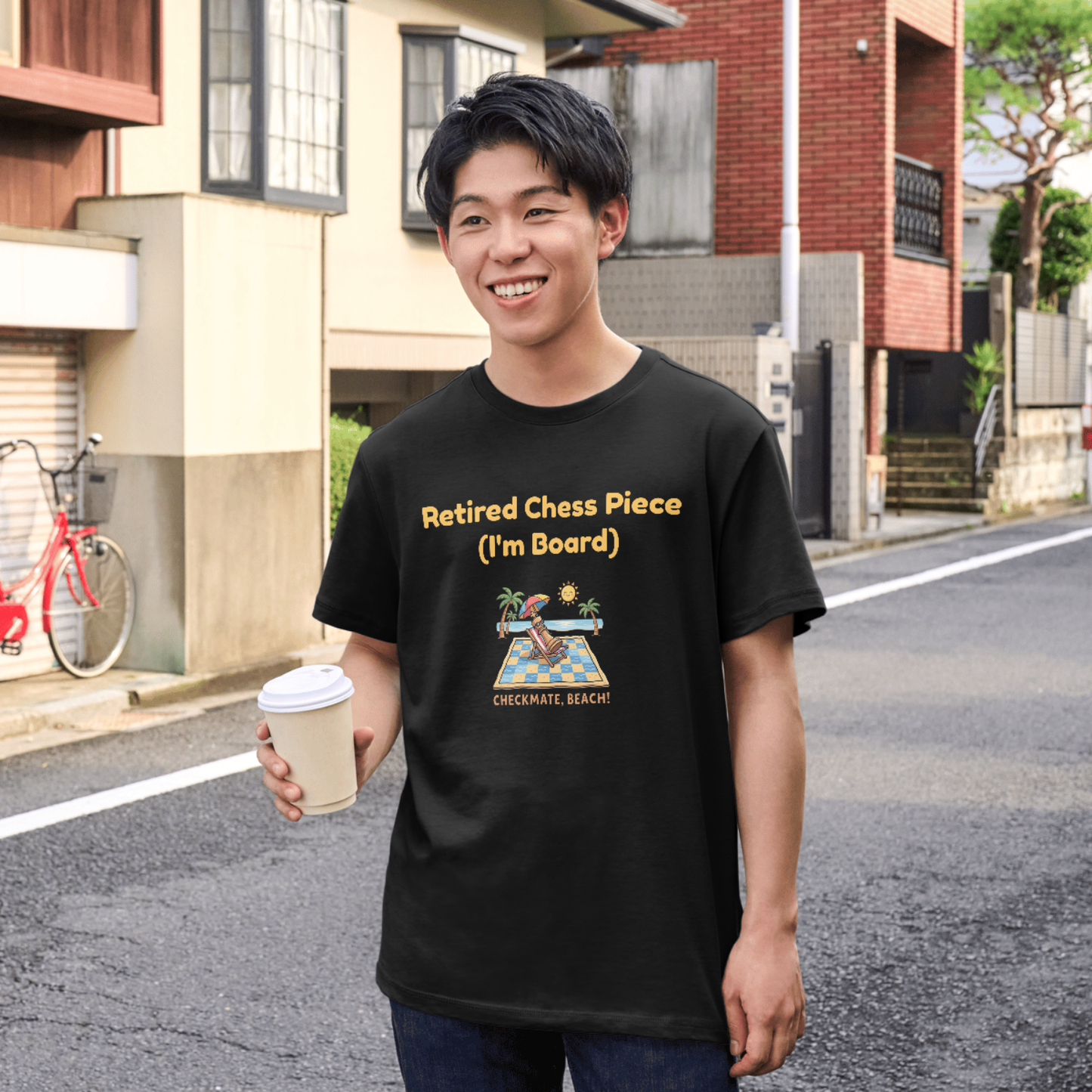 Retired Chess Piece T-Shirt - I'm Board Pun Shirt - Checkmate Beach Gift for Chess Players & Lovers